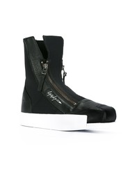 schwarze hohe Sneakers aus Leder von Yohji Yamamoto