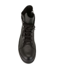 schwarze hohe Sneakers aus Leder von Rick Owens