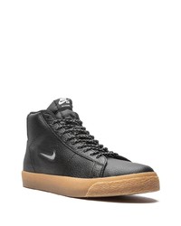 schwarze hohe Sneakers aus Leder von Nike