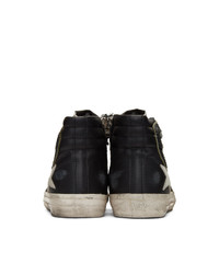 schwarze hohe Sneakers aus Pailletten von Golden Goose