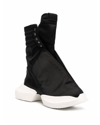 schwarze hohe Sneakers aus Satin von Rick Owens DRKSHDW