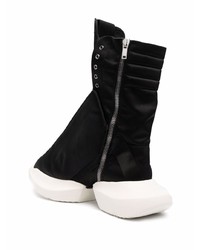 schwarze hohe Sneakers aus Satin von Rick Owens DRKSHDW