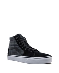 schwarze hohe Sneakers aus Segeltuch mit Karomuster von Vans