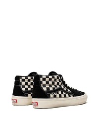 schwarze hohe Sneakers aus Segeltuch mit Karomuster von Vans