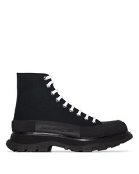 schwarze hohe Sneakers aus Segeltuch von Alexander McQueen