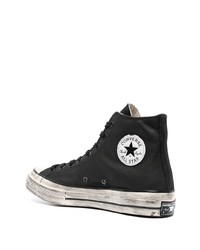 schwarze hohe Sneakers aus Segeltuch von Converse