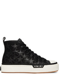 schwarze hohe Sneakers aus Segeltuch von Amiri