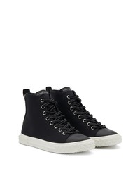 schwarze hohe Sneakers aus Segeltuch von Giuseppe Zanotti