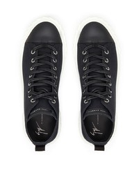 schwarze hohe Sneakers aus Segeltuch von Giuseppe Zanotti