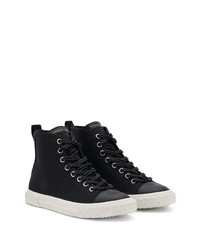 schwarze hohe Sneakers aus Segeltuch von Giuseppe Zanotti