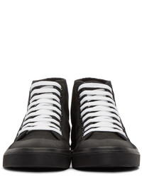 schwarze hohe Sneakers aus Segeltuch von Raf Simons