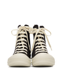 schwarze hohe Sneakers aus Segeltuch von Rick Owens DRKSHDW