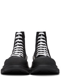 schwarze hohe Sneakers aus Segeltuch von Alexander McQueen