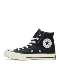 schwarze hohe Sneakers aus Segeltuch von Converse