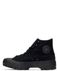 schwarze hohe Sneakers aus Segeltuch von Converse
