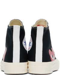 schwarze hohe Sneakers aus Segeltuch von Comme Des Garcons Play