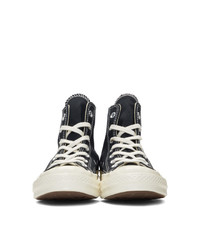 schwarze hohe Sneakers aus Segeltuch von Comme Des Garcons Play