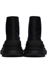 schwarze hohe Sneakers aus Segeltuch von Alexander McQueen