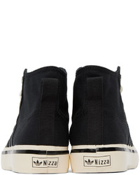 schwarze hohe Sneakers aus Segeltuch von adidas Originals