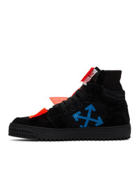 schwarze hohe Sneakers aus Segeltuch von Off-White