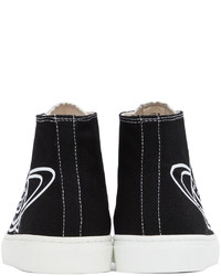 schwarze hohe Sneakers aus Segeltuch von Vivienne Westwood