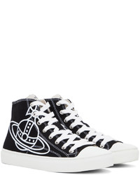 schwarze hohe Sneakers aus Segeltuch von Vivienne Westwood