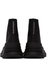 schwarze hohe Sneakers aus Segeltuch von Alexander McQueen