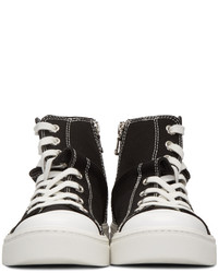 schwarze hohe Sneakers aus Segeltuch von Miharayasuhiro