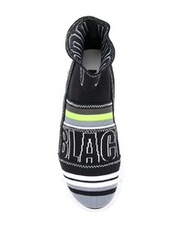 schwarze hohe Sneakers aus Segeltuch von MSGM