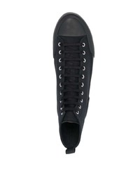 schwarze hohe Sneakers aus Segeltuch von Jil Sander