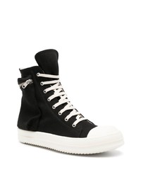 schwarze hohe Sneakers aus Segeltuch von Rick Owens DRKSHDW