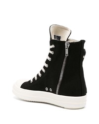 schwarze hohe Sneakers aus Segeltuch von Rick Owens DRKSHDW