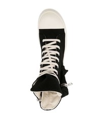 schwarze hohe Sneakers aus Segeltuch von Rick Owens DRKSHDW