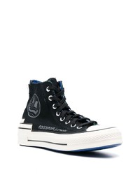 schwarze hohe Sneakers aus Segeltuch von Converse