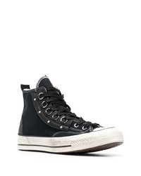 schwarze hohe Sneakers aus Segeltuch von Converse