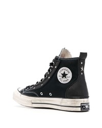 schwarze hohe Sneakers aus Segeltuch von Converse