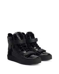 schwarze hohe Sneakers aus Segeltuch von Giuseppe Zanotti