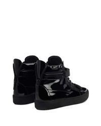 schwarze hohe Sneakers aus Segeltuch von Giuseppe Zanotti