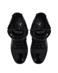 schwarze hohe Sneakers aus Segeltuch von Giuseppe Zanotti