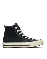 schwarze hohe Sneakers aus Segeltuch von Converse