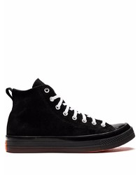 schwarze hohe Sneakers aus Segeltuch von Converse