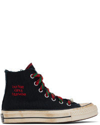 schwarze hohe Sneakers aus Segeltuch von Converse