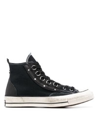 schwarze hohe Sneakers aus Segeltuch von Converse