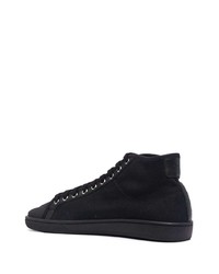 schwarze hohe Sneakers aus Segeltuch von Saint Laurent
