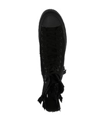schwarze hohe Sneakers aus Segeltuch von Yohji Yamamoto