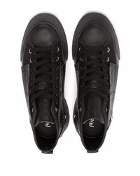 schwarze hohe Sneakers aus Segeltuch von JW Anderson