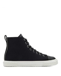 schwarze hohe Sneakers aus Segeltuch von Giuseppe Zanotti