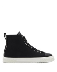 schwarze hohe Sneakers aus Segeltuch von Giuseppe Zanotti