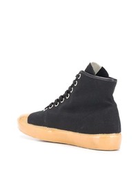 schwarze hohe Sneakers aus Segeltuch von Marni