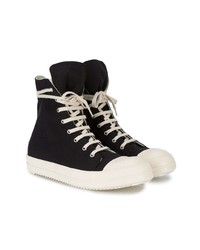 schwarze hohe Sneakers aus Segeltuch von Rick Owens DRKSHDW